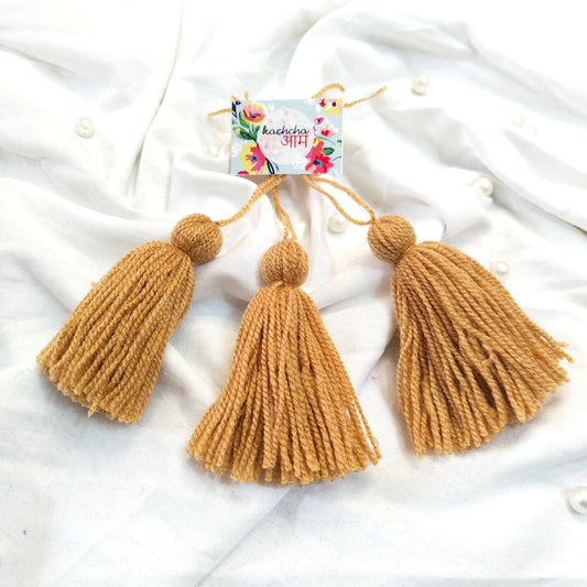 Handmade Big Size Wool Tassels Beige color
