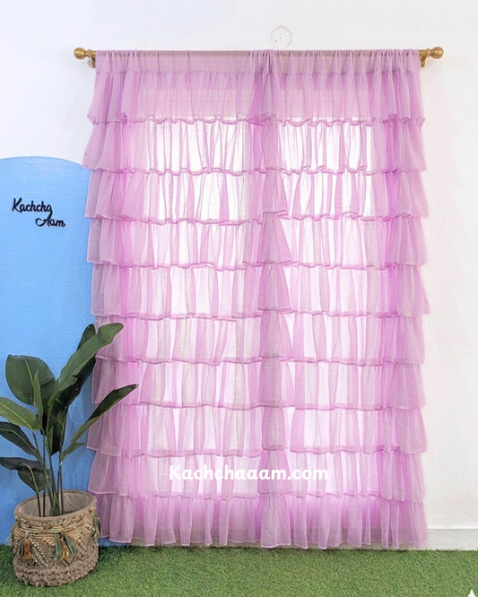 Lavender Georgette Full Ruffle Curtains