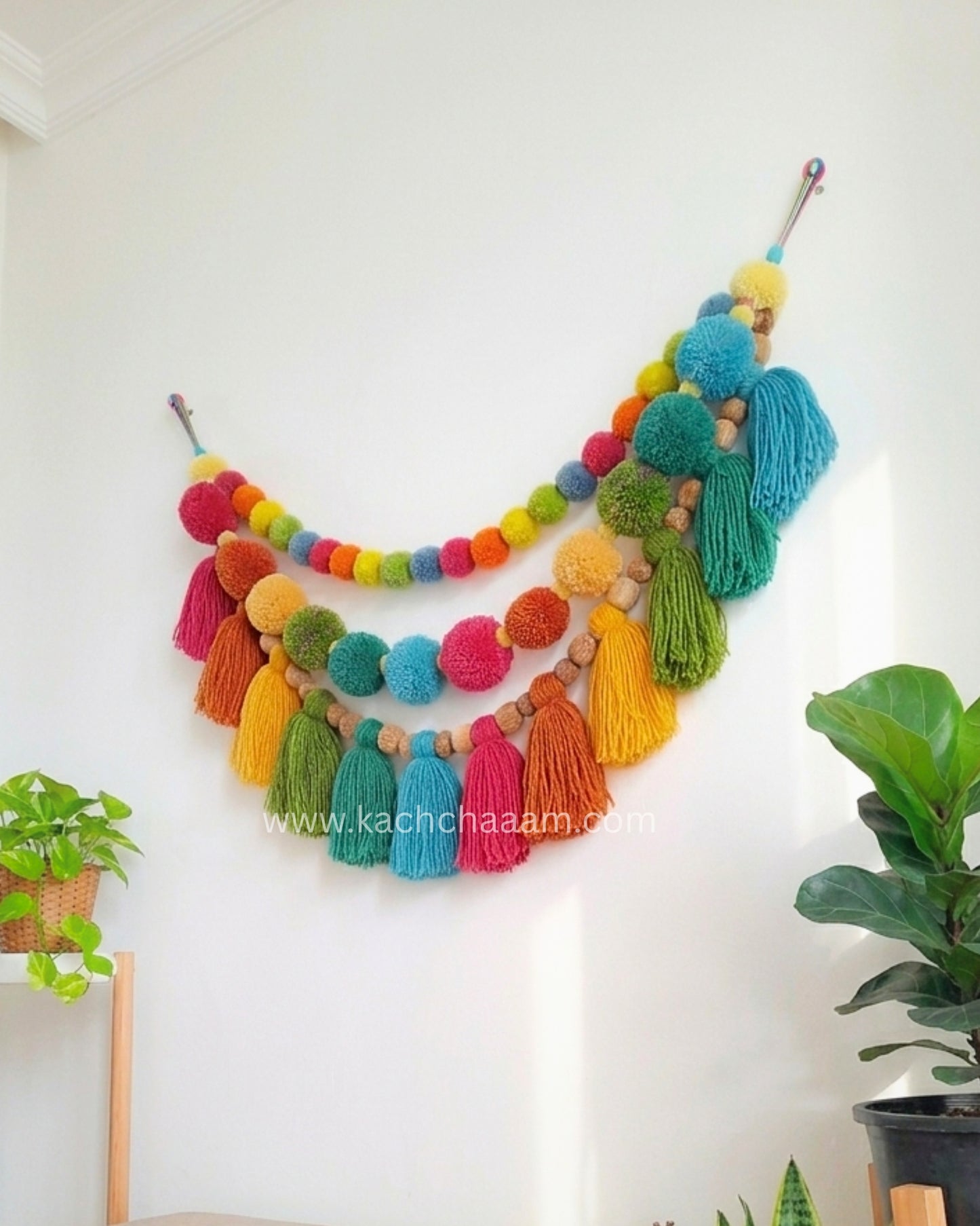 3 Layered Wool Rainbow Bunting