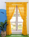Georgette Full Ruffle Curtains Yellow