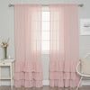 Blush Bottom Ruffle Cotton Curtains