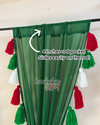 Christmas Tassels Green Curtains (Cotton/Sheer)