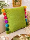 Rainbow Pompom Pista Cotton Cushion Cover with Lining