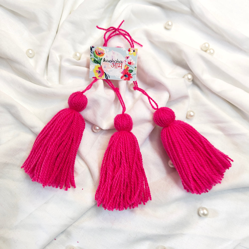 Handmade Big Size Wool Tassels Pink color