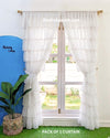 White Georgette Full Ruffle Curtains