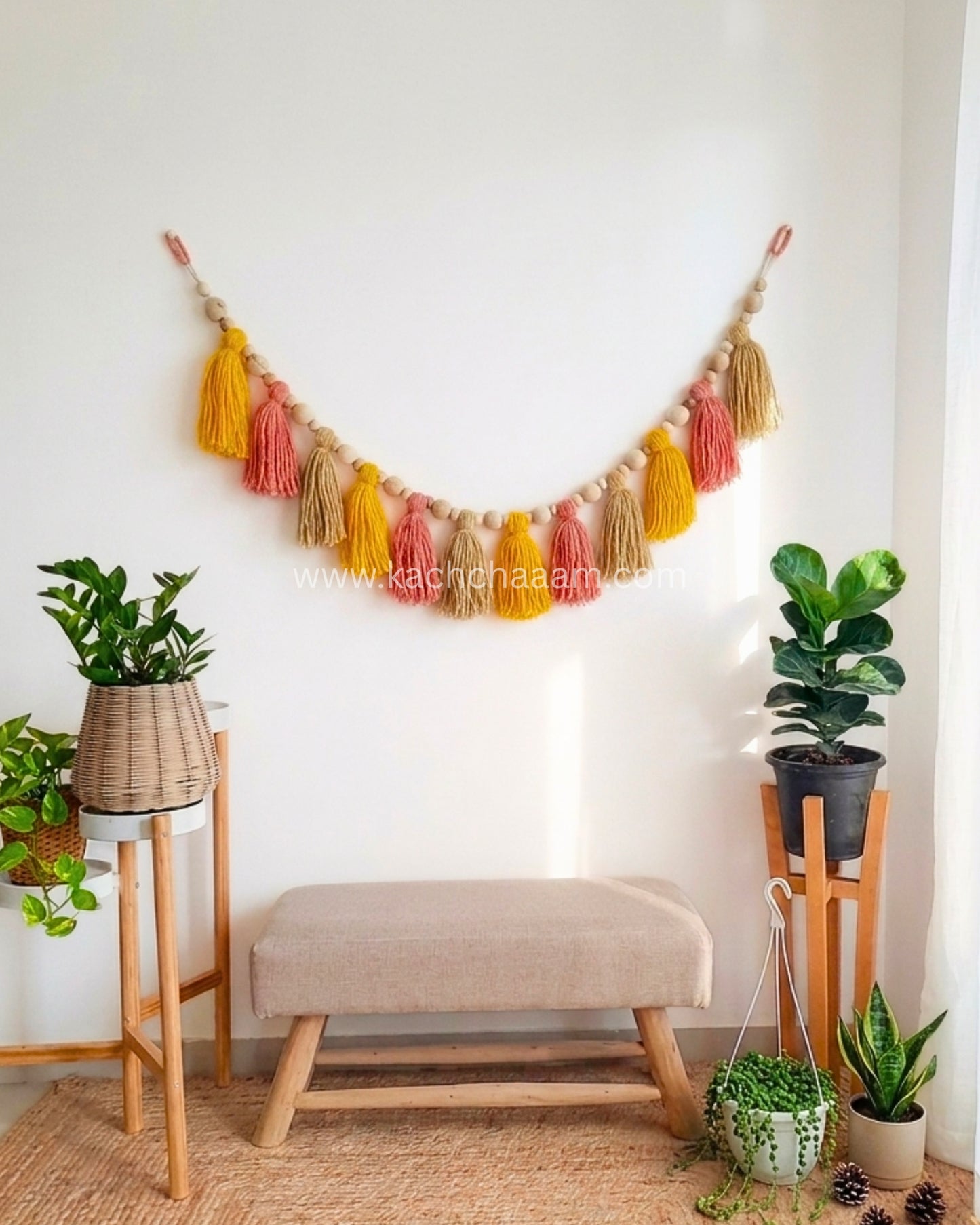 Single Layered Wool Tassel Sunset Bliss Bunting