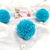 Handmade Premium wool Pompom Sky Blue color