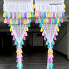 Celestial Tassel Curtains with Double Frills on Top (Cotton & Sheer)