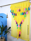 Celestial Tassel Double Layered Lemon Curtain with Two Frills on Top