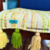 Lime Beige Slub Sofa Cover with Similar Tassels