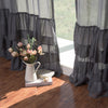 Grey Bottom Ruffle Cotton Curtains