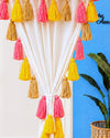 Sunset Tassel White Curtains with Double Frills on Top (Cotton & Sheer)
