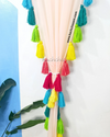Gulbahar Tassel Peach Curtains (Cotton & Sheer)
