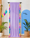 Celestial Sky Inspired Tassels Lavender Curtains (Cotton/Sheer)