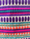 Purple Jacquard Fridge Cover without Pockets & Multi Tassels