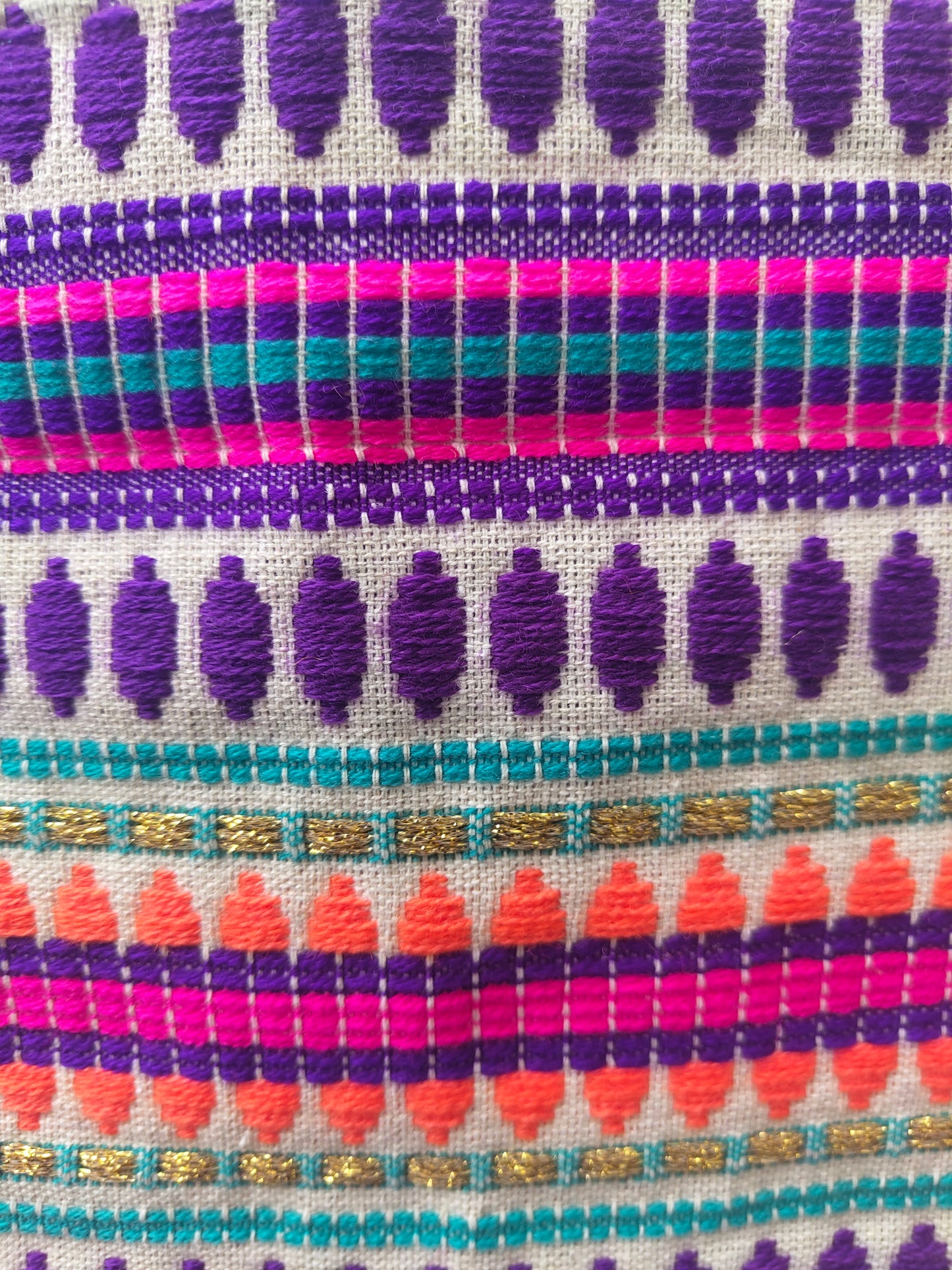 Purple Jacquard Fridge Cover without Pockets & Multi Tassels