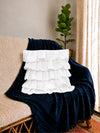 Cotton Ruffle Cushion Cover in White - 16x16 Inches with Quality Lining