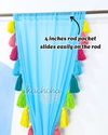 Gulbahar Tassel Sky Blue Curtains (Cotton & Sheer)
