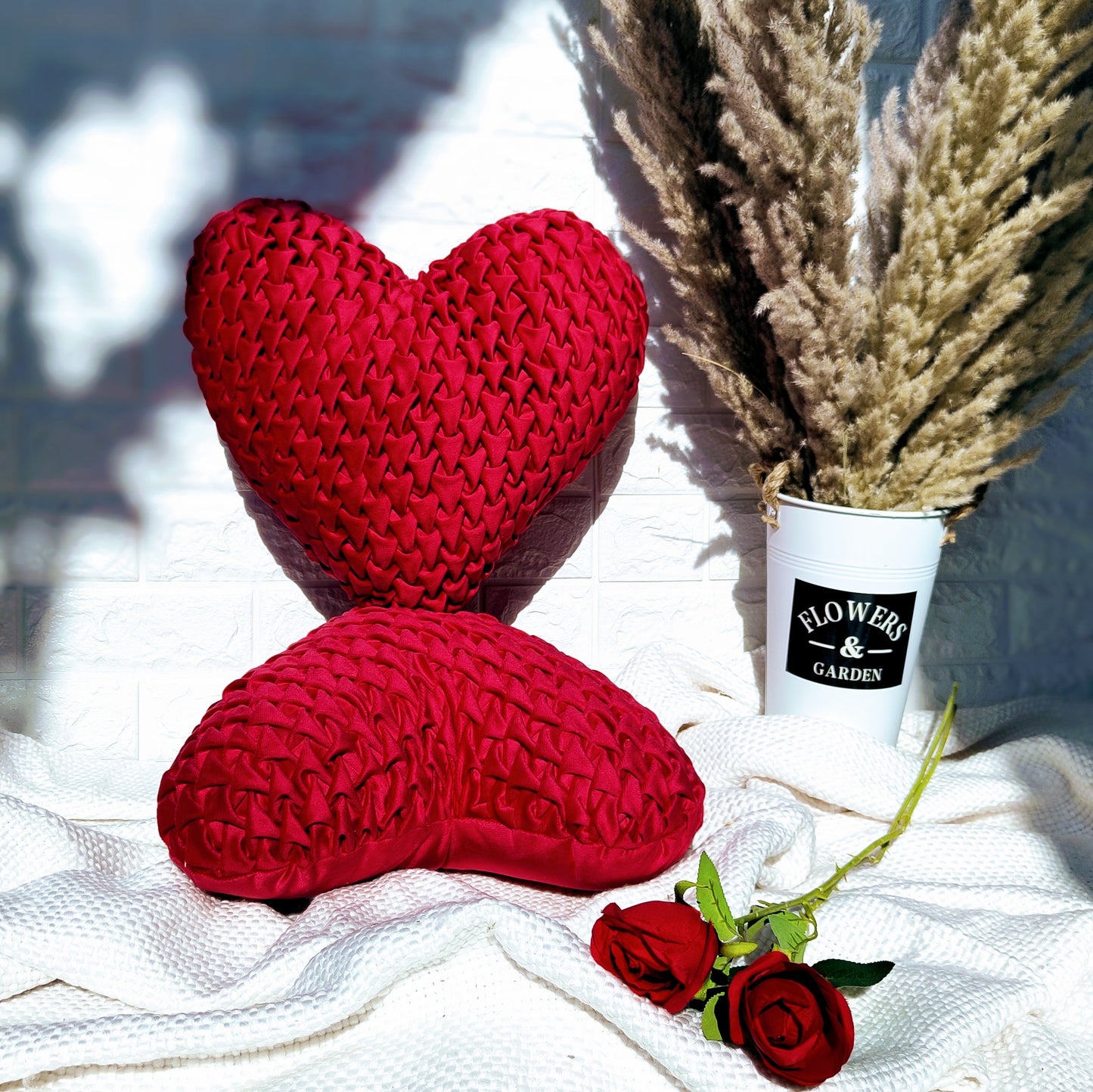 Heart Shape Soft Velvet Cushion (Fiber Filled)