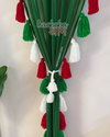 Christmas Tassels Green Curtains (Cotton/Sheer)