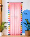 Rainbow Tassel Pink Curtains (Cotton/Sheer)
