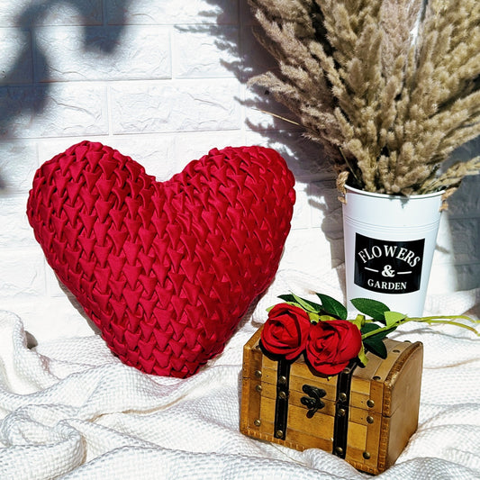 Heart Shape Soft Velvet Cushion (Fiber Filled)