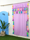 Celestial Tassel Double Layered Lavender Curtain with Two Frills on Top