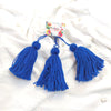 Handmade Big Size Wool Tassels Royal Blue color