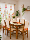 Natural Cotton Slub Chair Cover with Sunset Tassels