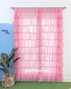 Pink Georgette Full Ruffle Curtains