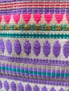 Lavender Jacquard Fridge Cover without Pockets & Multi Tassels