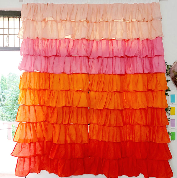 Tangy Full Ruffle Curtains