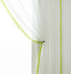 Colored Pompom Lace Modern White Cotton Curtains (7 Colors)