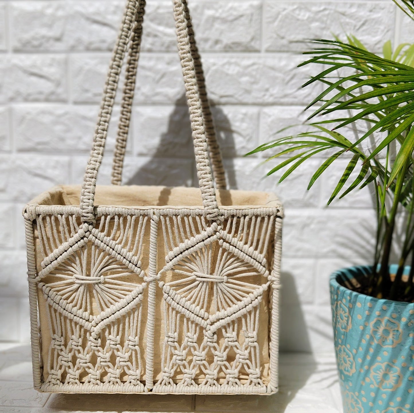 Macrame Tote Bag with Handle
