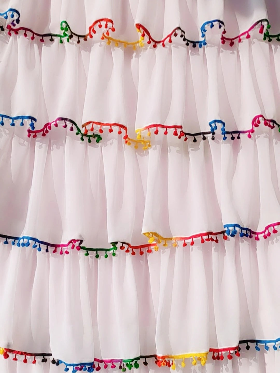 Full Ruffle Curtains With Pompom Lace