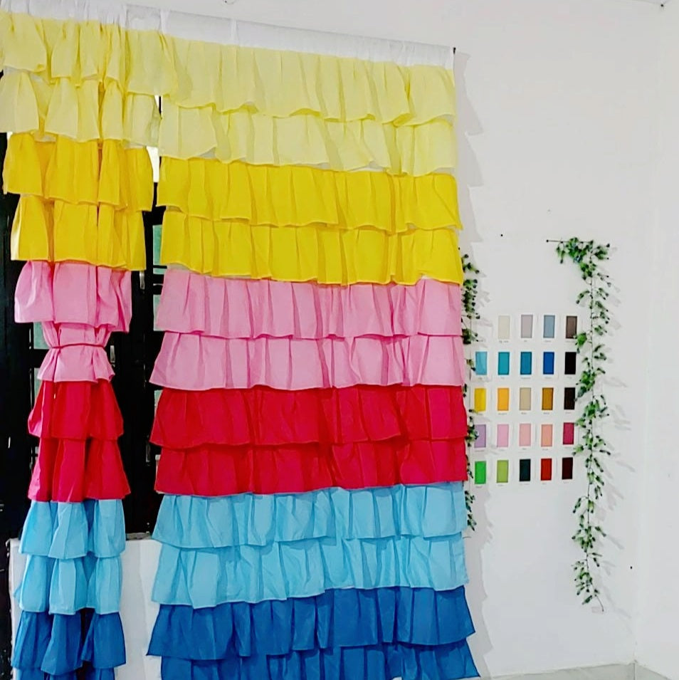 Candycrush Full Ruffle Curtains