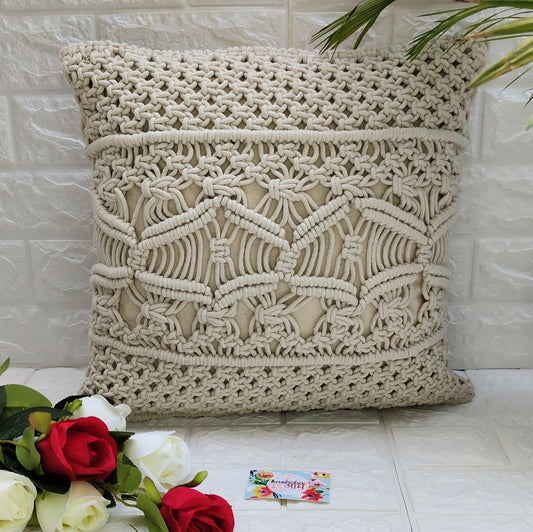 Inverse Macrame Cushion Cover